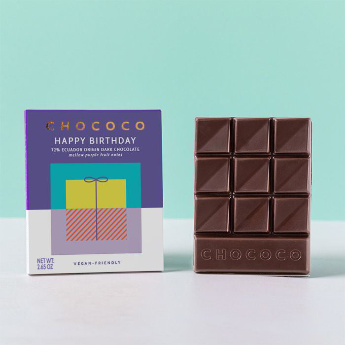 Happy Birthday 72% Dark Chocolate Bar